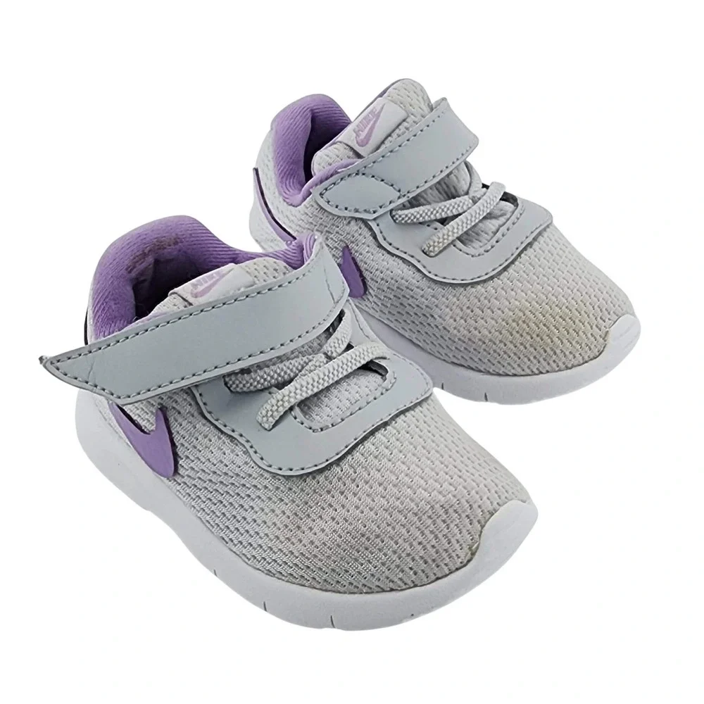 Nike Tanjun TD Toddler Girls Grey Purple Sneakers 859620-002 Size 5C
